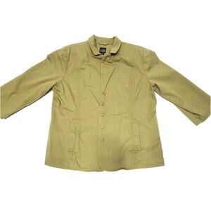 Eileen Fisher organic cotton green jacket women's size L